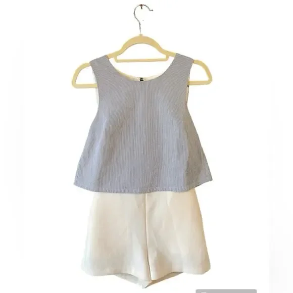 BCBGeneration Romper Womens Size 4 One Piece Nautical Coastal Old Money Shorts