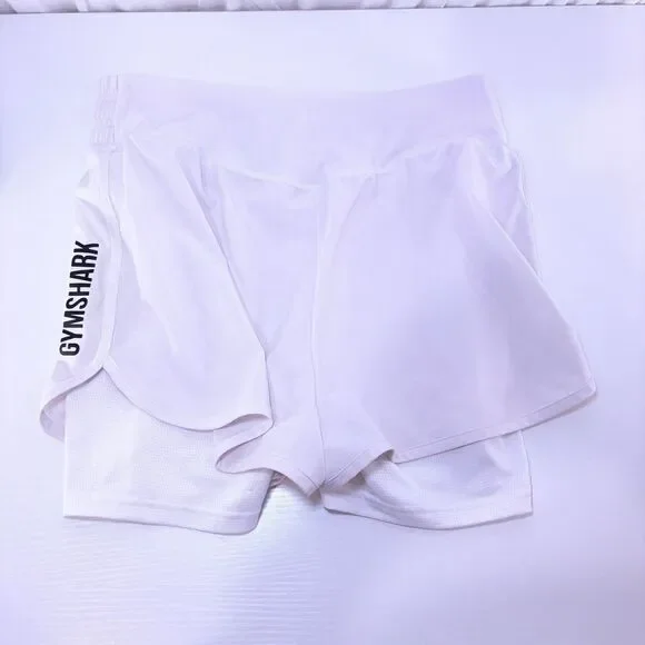 Gymshark Speed Short Women’s 2 in 1 Running Shorts White Size Small