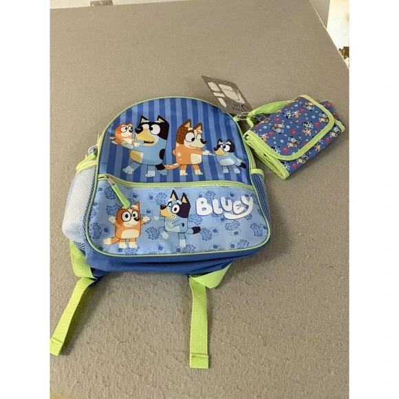 Bluey Kids 5 Piece Backpack Set‎ Lunch Bag Water Bottle Accessory Innovations