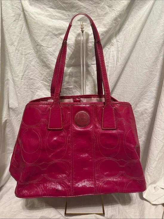 Coach Fuchsia Leather Signature Tote