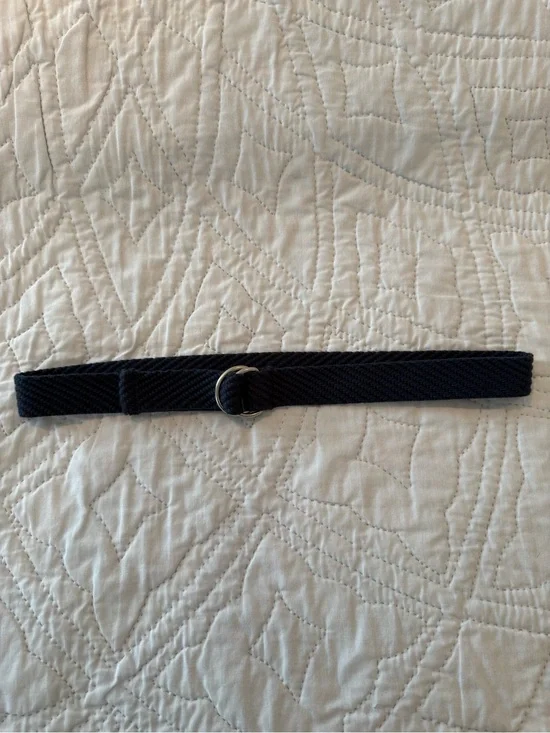 Old Navy Navy Blue Woven Belt with Silver D-Ring