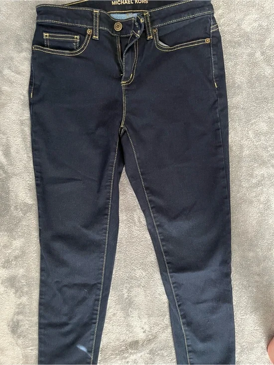 Michael Kors Dark Navy Skinny Jeans with Contrast Stitching