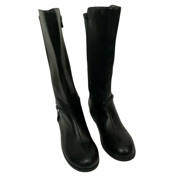 Michael Kors Riding Boots Women's Emma Kaya Black Round Toe Knee High size 6