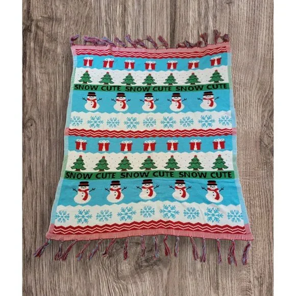 Holiday Christmas Suoer Soft Acrylic Throw Blanket Snowmen‎ Frosty Snow Cute