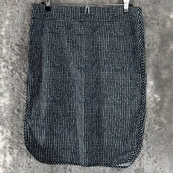 Ann‎ Taylor LOFT Size 4 Houndstooth Lined Stretch A Lined Knee Length Zip