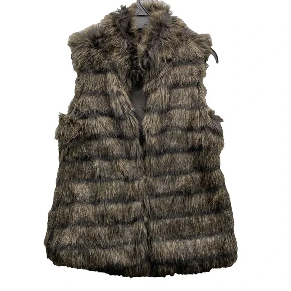 Michael Kors Faux Raccoon Fur Vest Women's‎ Medium Outdoor Winter Cabin Y2k 90's