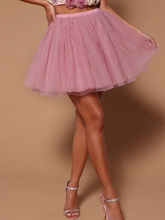 Fashion Nova Luxe ELLA Pink Tulle Mini Skirt SZ LG