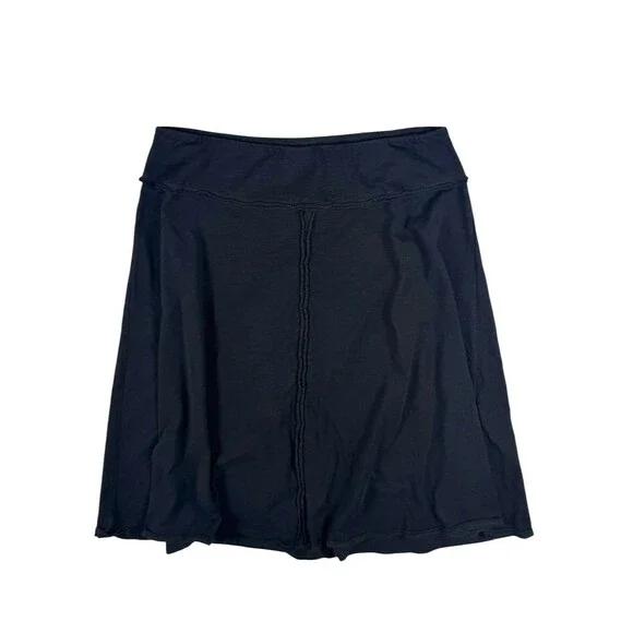 prAna Black Skirt Organic Cotton Casual Medium A-Line Boho Outdoor Stretch Light