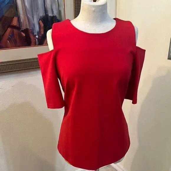 Michael Kors Top - Red Open Shoulder Size Large
