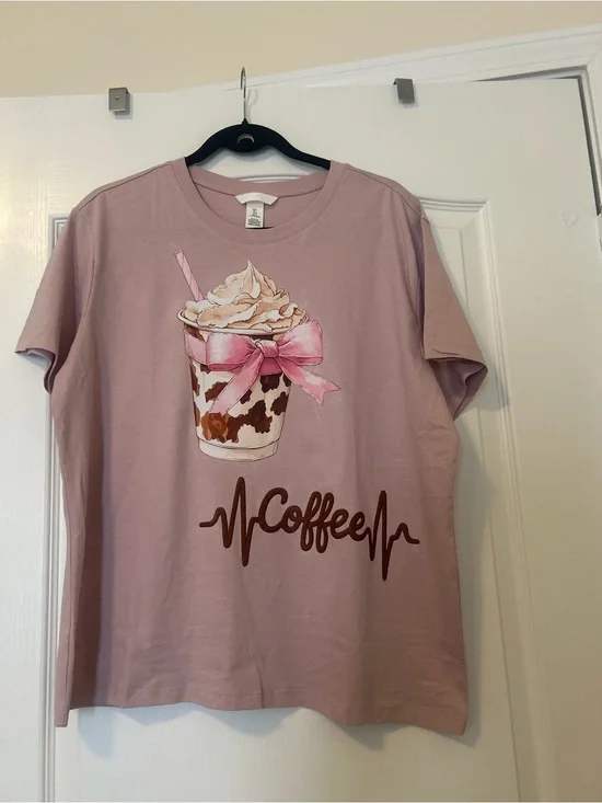 Pink Coffee Graphic Short Sleeve Tee