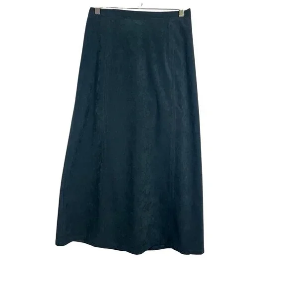 Talbots Maxi Skirt 12 Green Boho Western Retro Preppy Old Money Classic Chic 80s