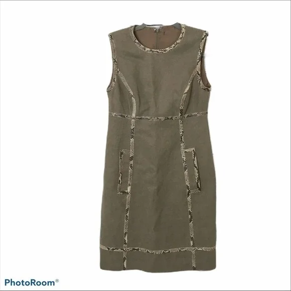 Michael Kors 100% hemp python trim dress