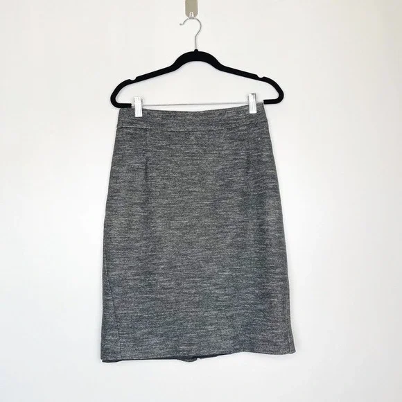 Theory Tweed Pencil Skirt Wool Blend Gray 4