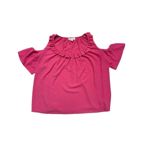 MICHAEL Michael Kors 3X Pink Cold Shoulder Top