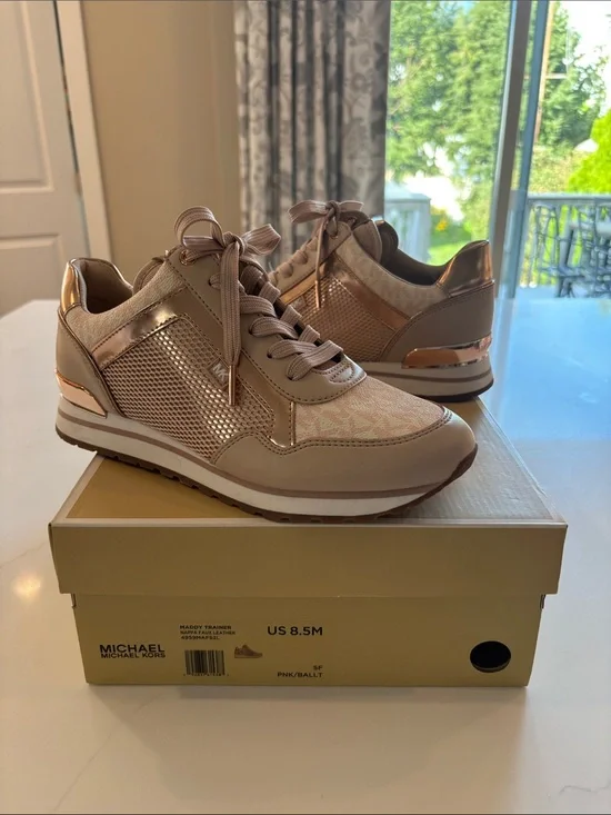 Michael Kors Blush Pink Metallic Accent Sneakers for Women