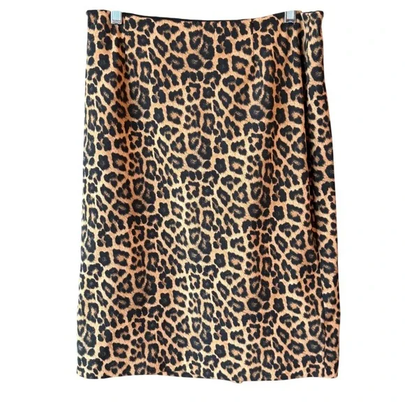 Michael Kors Leopard Print Midi Pencil Skirt Women's Size 8 Animal Print