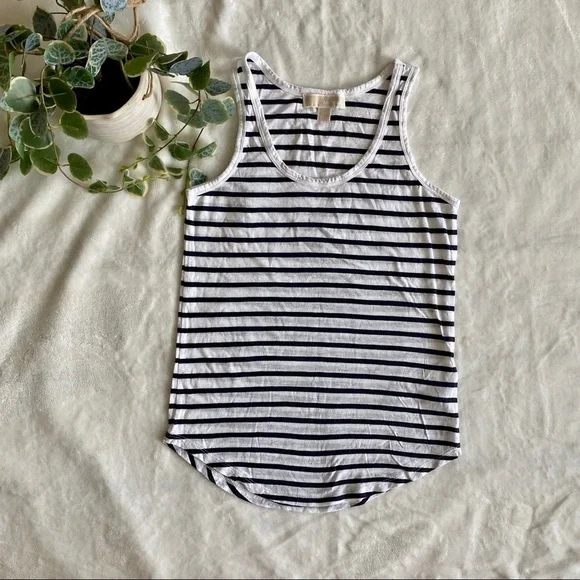 Michael Kors white and blue stripped tank top