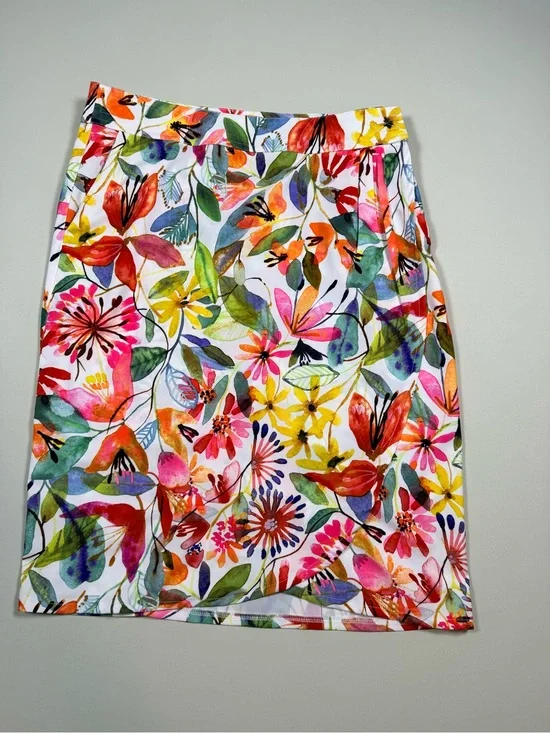 RipSkirt Hawaii Floral Wrap Skirt Velcro Coverup Multicolor Beach Cruise Size M