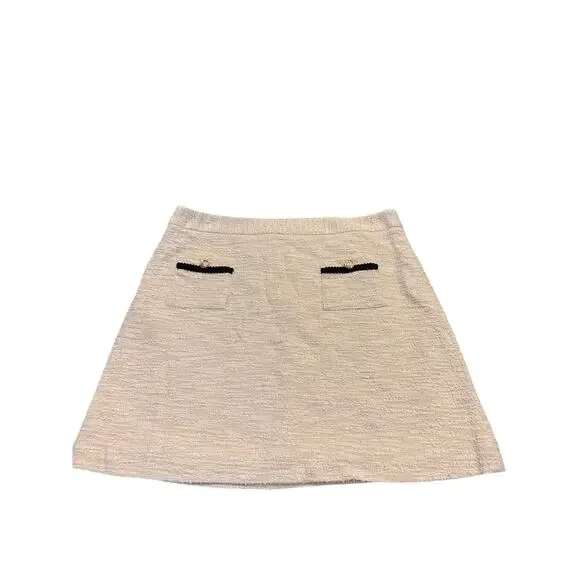 Preston & York Caitlin Knit Tweed A-Line Skirt Ivory  XXL