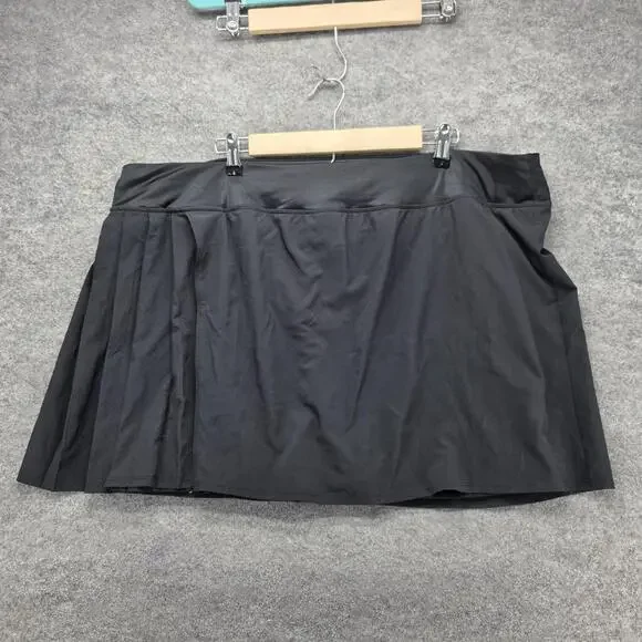 Crane Skort Womens 2XL Black Athletic Pull On Built-In Shorts Pockets Stretch