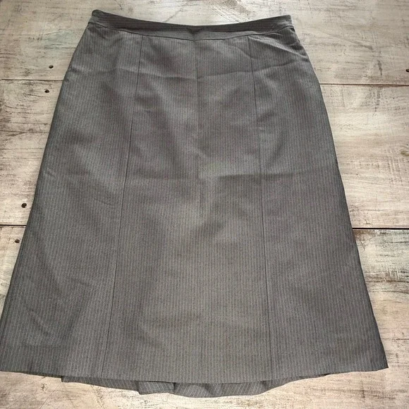 Vintage Y2K Jessica Womens Gray Pinstripe Midi Skirt Size 10 Career Work Office‎