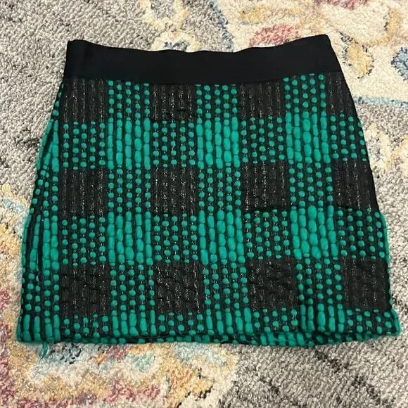 MILLY of New York Plaid Woven Yarn Skirt