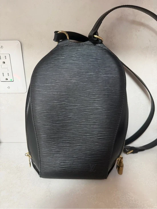 Vintage Louis Vuitton Black Epi Leather Backpack Mapillion with Gold Hardware