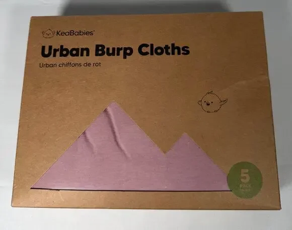 KeaBabies Urban Burp Cloths 5 Pack Mauve Baby New in Package 21