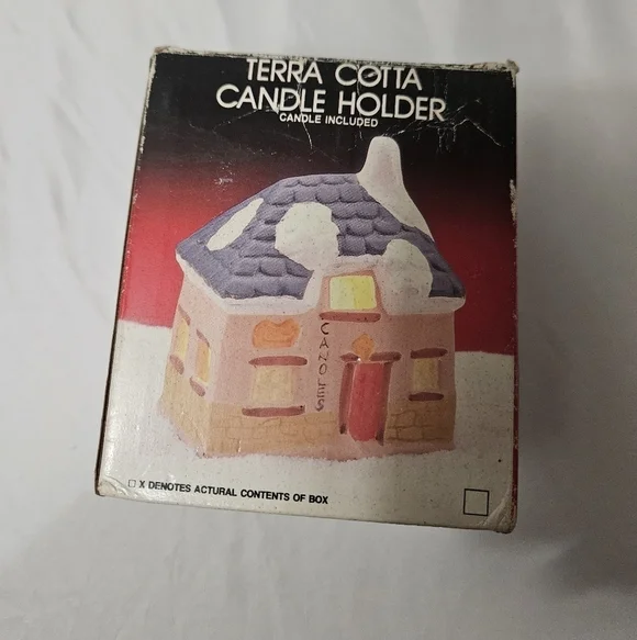 Crown Tree Inn Terracotta Mini Collectable Tealight Candle Holder (Flawed)