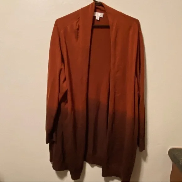 Belle Sweater Open Cardigan Women’s Size‎ 2X Kim Gravers Brown