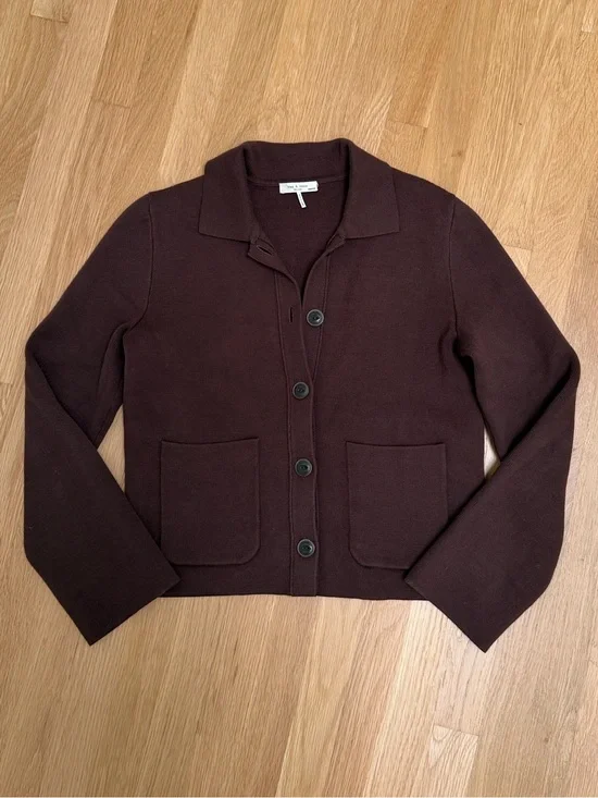 Rag & Bone Espresso Chocolate Brown Cardigan Shirt Jacket Button Down Size M