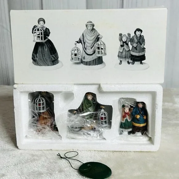 Department 56 Heritage Village The Bird Seller 58033 Set of 3 Retired NEW