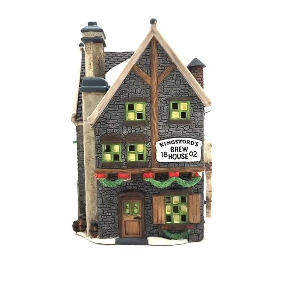 Original Department 56 Kingsford‎ Brew House Missing Banner Chipped