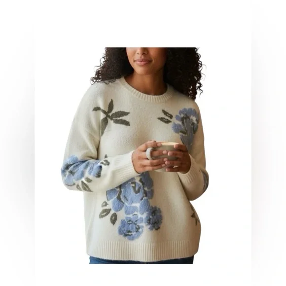 Ted Baker Soft Marshmallow Blue Jack Yard Women’s Floral Sweater Sz S, M NWT