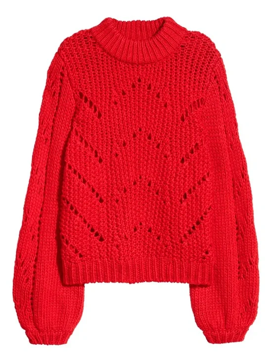 NWOT H&M knitted Jumper red wool/alpaca blend size medium women's