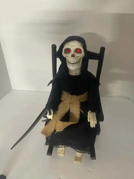 Gemmy Rocking Grim Reaper Animated Halloween Lights and Sound Figure