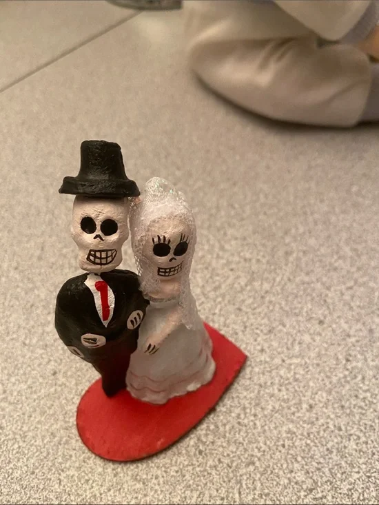 Skeleton Bride and Groom Tabletop Decor - White and Black