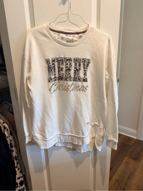 White 'Merry Christmas' Crewneck Holiday Sweater