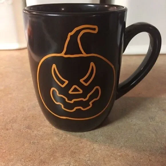 Handmade Halloween pumpkin mug