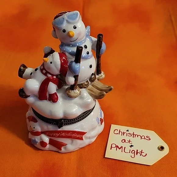 Villeroy & Boch Hinged Box Snowmen Happy Holidays