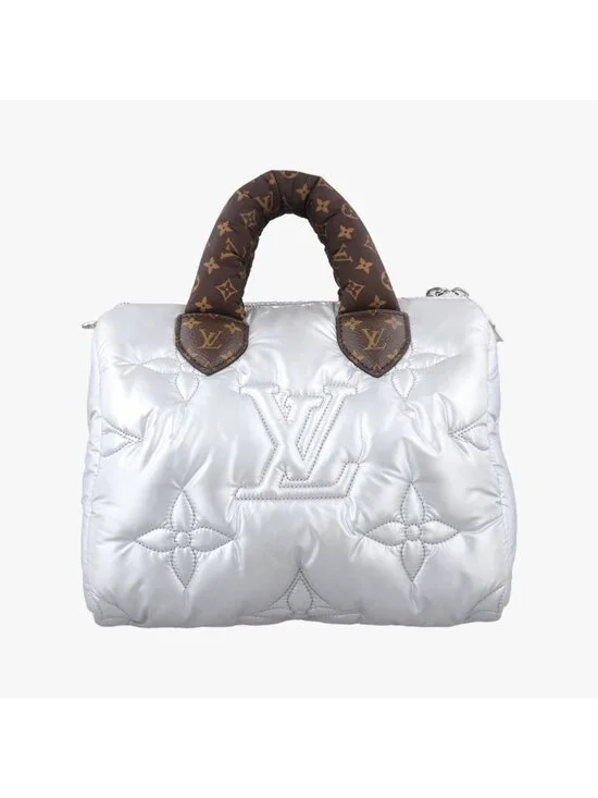 Louis Vuitton Speedy Bandouliere 25 Silver Recycled Metallic Nylon Handbag