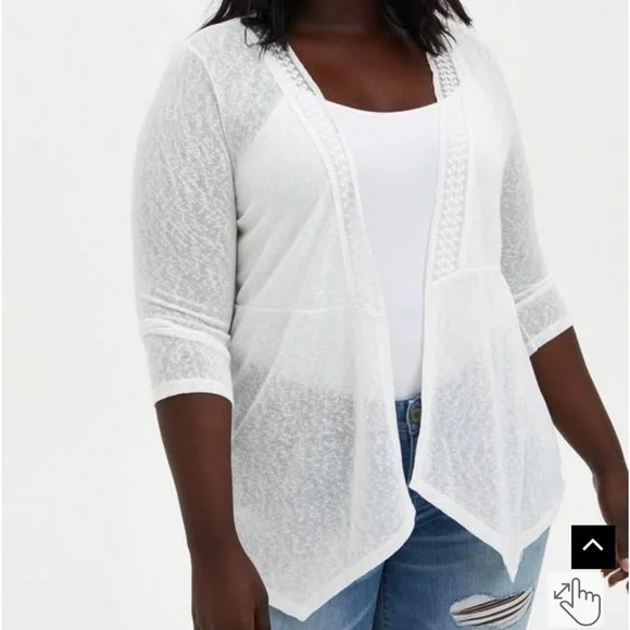 Torrid Slub 3/4 Sleeve Lace Back Sweater