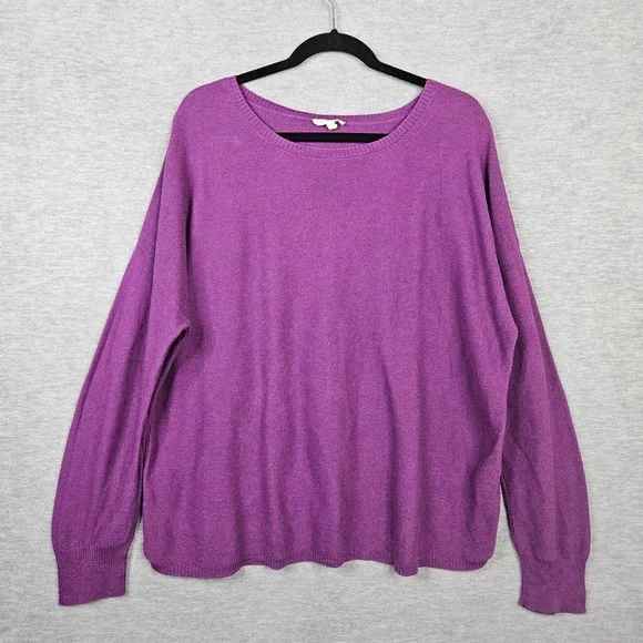 Eileen Fisher Women's Purple Pullover Light Weight Sweater Size L