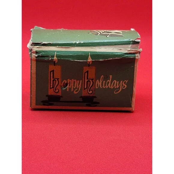 Vintage happy holidays box with 6 matchbooks