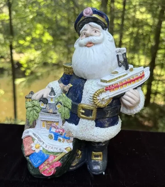 Mississippi State Santa Claus Painted Ceramic Handmade
