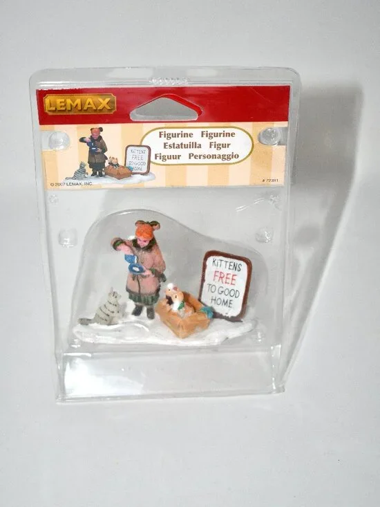 Lemax 2007 Free To Good Home Kittens Christmas Village Figurine, NWT