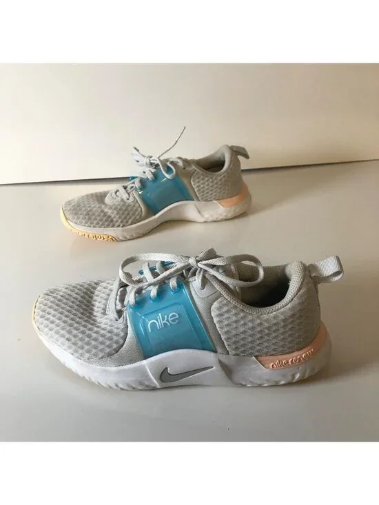 Nike Renew Athletic Comfort Shoes Womens Size 7.5 Gray Blue Sneakers Gymnastics