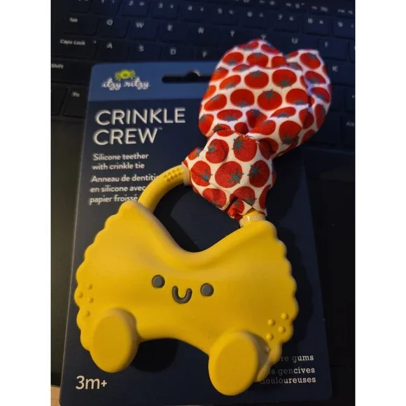 Silicone Baby Teether BPA Free Crinkle Fabric Pasta Itzy Ritzy Teething