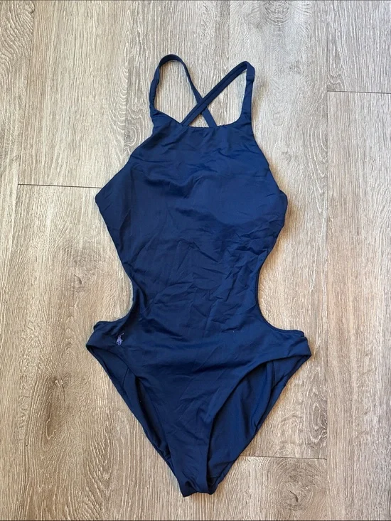 Polo Ralph Lauren Martinique  One Piece Swimsuit medium navy blue medium