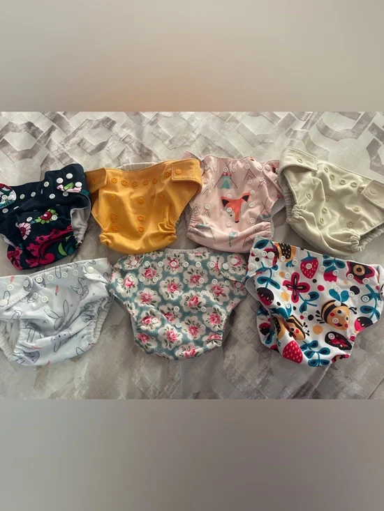 Cloth diapers  Grovia Babgoal, Pure Reusable  covers snaps adjustable floral